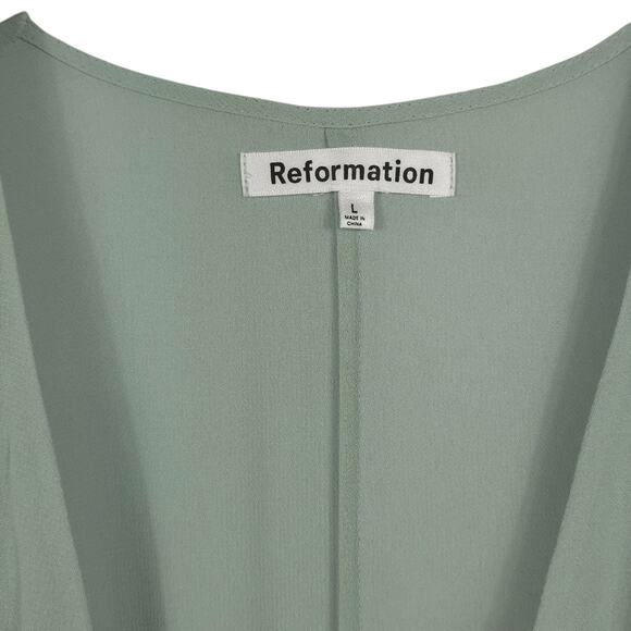 Reformation Winslow Maxi Wrap Dress in Celadon - Picture 7 of 13
